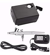 Airbrush Makeup Machine Kit with Air Compressor 0.4mm Needles and Nozzle Air Spray Gun for Make u...