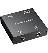 CAMWAY 3.5mm Audio Mixer 2-Channel,Clear Sound,No Echo,Dual-Device Mixing Output,Gold-Plated Conn...