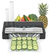 Zachvo 90kPa Vacuum Sealer Machine, Automatic Food Sealer with Double Heat Seal Option, Dry & Moi...