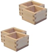 JapanBargain 3323, Small Wooden Sake Cups Masu Japanese Hinoki Wood Saki Cups Made in Japan, 2 ou...
