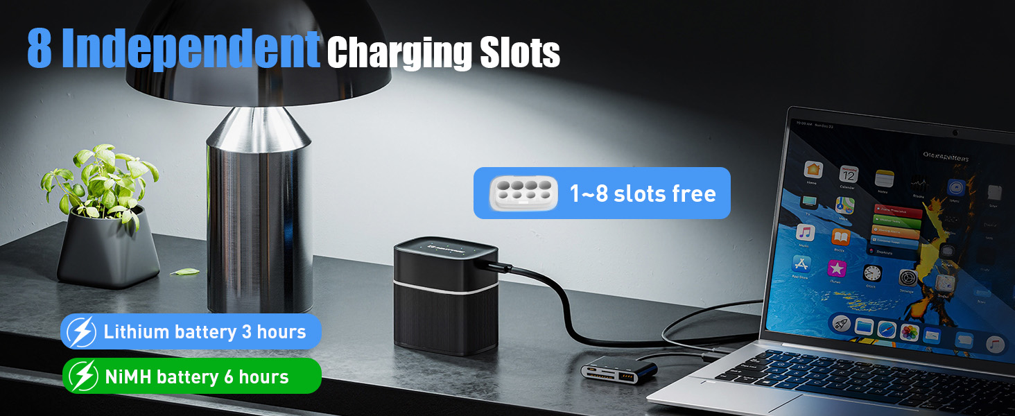 8 Independent charging Slots