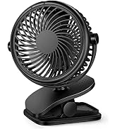 Stroller Fan Clip On Fan, Rechargeable Battery Operated USB Desk Fan, 4 Inch Table Fan,Cooling Fa...