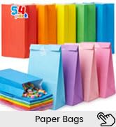 VGOODALL 54 Pack Colored Paper Bags with Stickers - 8.7"x4.7"x3.1" Rainbow Goodie Bags in 9 Vibra...