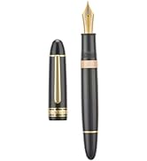 Yongsheng Junlai 630 Acrylic Fountain Pen, Size 8 Medium Nib with Piston Filling System, Piano Bl...