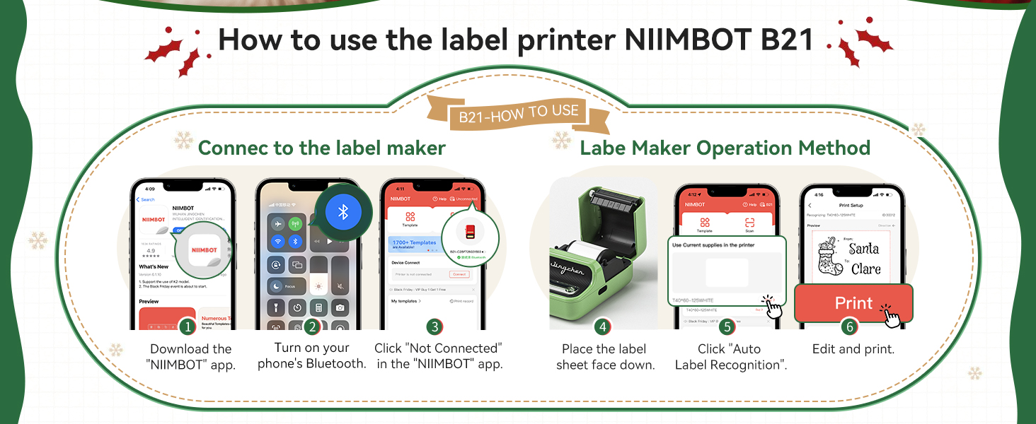 easy to use b21 label maker with NIIMBOT APP
