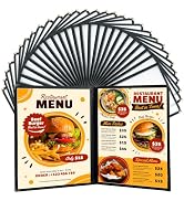 FLKQC Menu Covers 8.5 x 11 | Pack of 30 Restaurant Recipe Menu Covers Transparent Restaurant Menu...