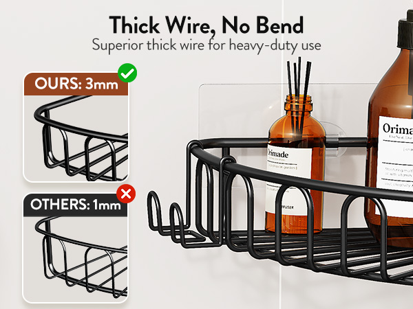 Orimade Corner Shower Caddy Stainless Steel with Hooks Wall Mounted Bathroom Shelf Storage Organizer