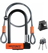 Kryptonite Evolution Mini-7 Bike U-Lock with 4 ft Security Cable, 13mm Max Performance Steel Shac...