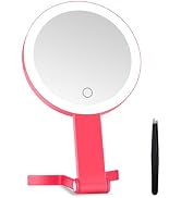 Lighted Makeup Mirror, 30X Magnifying Mirror with Light, Hanging and Handheld Mirror with Handle,...