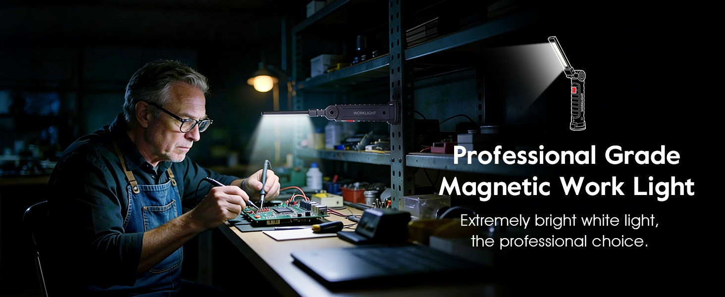 800lumens magnetic work light with USB rechargeable battery