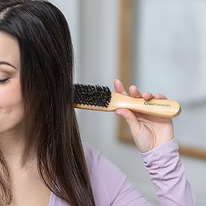 GranNaturals Boar Bristle Slick Back Hair Brush