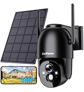 Solar Security Cameras Wireless Outdoor, Security Cameras with 2K 3MP, Battery Powered PTZ WiFi, ...