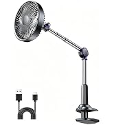 Adjustable Arm Clip on Fan for Desk,3 Speed Ultra Flexible Adjustable Design Clip Fan with 3.5”Wi...