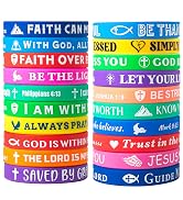QEERBSIN Bible Verses Bracelets Motivational Christian Rubber Bracelets