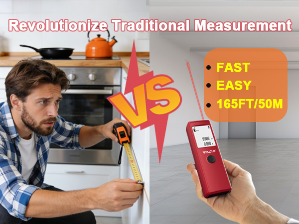 Laser Measuring Tool 165FT/50M Laser Measure Tool with High Accuracy IP54 Laser Distance Meters