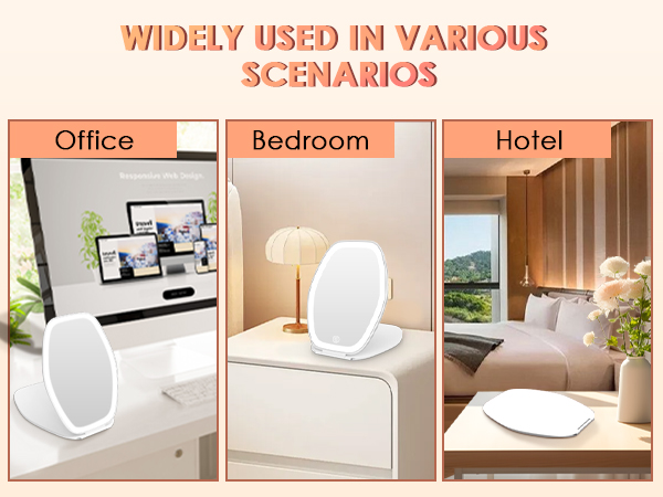 portable mirror with lights