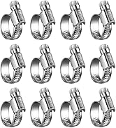 Steelsoft Heavy Duty Hose Clamp Size#6, 1/2 to 3/4 inch Adjustable Worm Gear Drive Hose Clamps St...