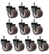 CLOATFET 2 Inch Chair Wheels 10 Pack - Heavy Duty Grey Rubber Casters, Superior Non-Marking Repla...