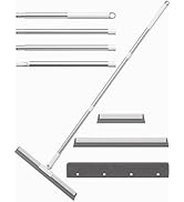 Floor Squeegee with Long Handle, 16 Inch Floor Squeegee for Wet Floor Water Removal, Tile, Bathro...