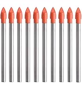 Gunpla 10Pcs Multi-Material Drill Bits Set, Cemented Carbide Masonry Drill Bits for Glass, Plasti...