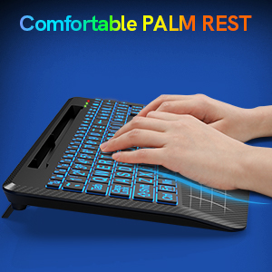 Backlit Rechargeable Wireless Keyboard Mouse with Wrist Rest Wireless Keyboard Mouse