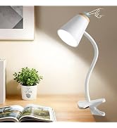 EJIAXIN Clip on Desk Lamp for Home Office - Small LED Touch Dimmable Book Lights for Reading at N...