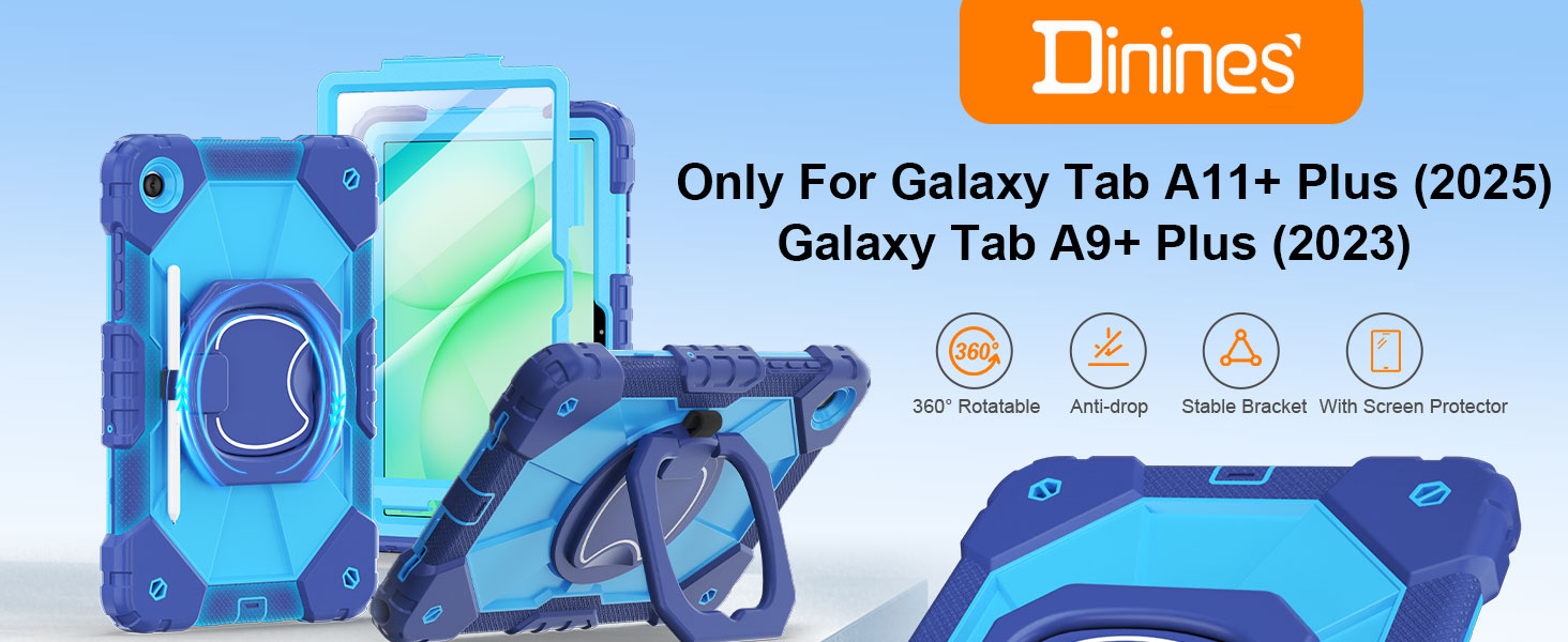 Dinines Full-Body Drop Protection Case for Samsung Galaxy Tab A11+ /A9+ Plus 11'' 2025/2023