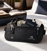 Deluxe RFID money belt for travel built bigger to fit modern smartphones and passport RFID sleeve