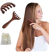 CKCLGTDM 2 Pack Wooden Scalp Massage Tool, Sandalwood Manual Scalp Massager Wood Comb, Head Gua S...