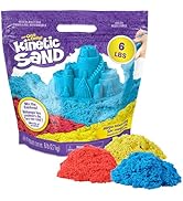 Kinetic Sand, 6lbs Mega Mixin’ Bag, Easter Basket Stuffers, Includes Moldable Red, Yellow & Blue ...