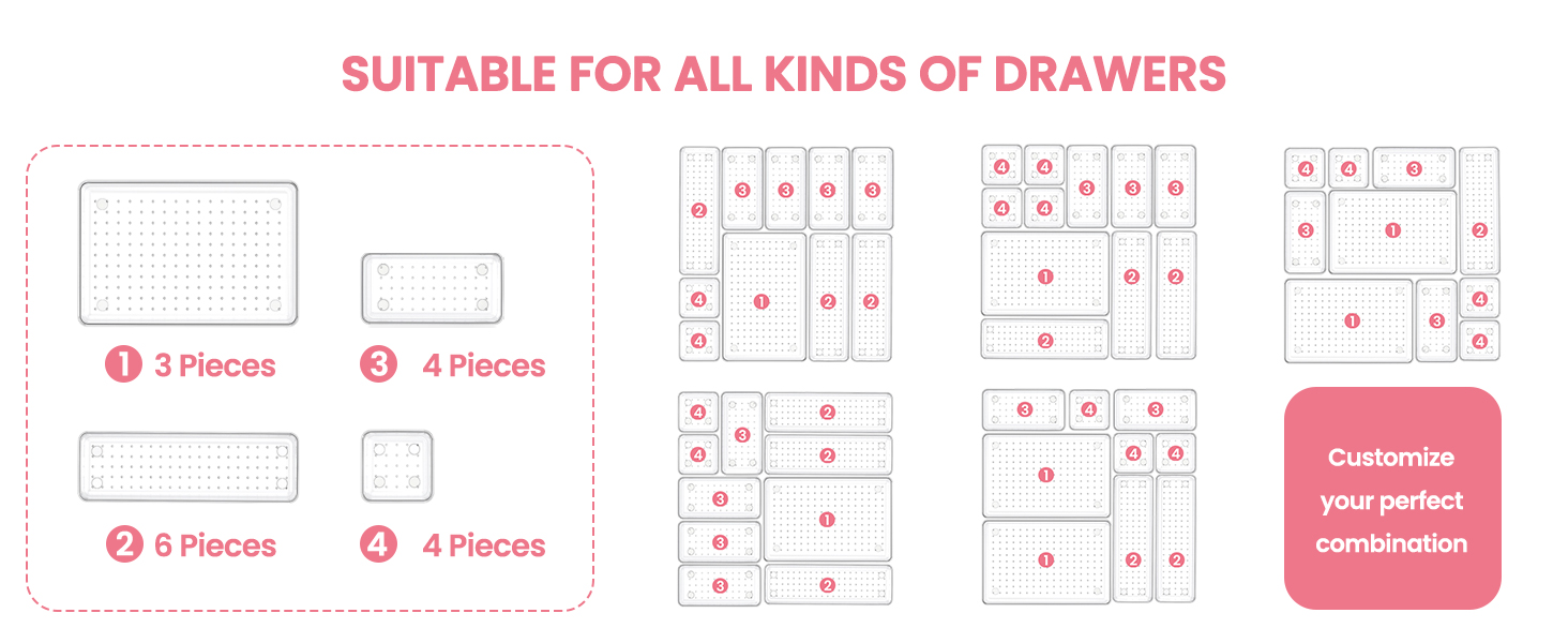 clear drawer organizers