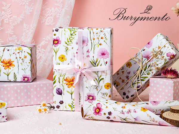 wildflower wrapping paper