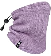 Botack Knit Ski Neck Warmer, Thick Fleece Winter Warm Neck Gaiter with Adjustable Drawstring for ...