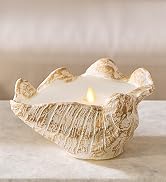 Luminara Coastal Seashell Flameless Candle Moving Flame LED Real Wax Candle (Clamshell)