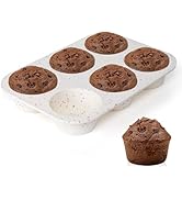 CAKETIME Jumbo Muffin Pan, 3.5 Inch Large Muffin Pan 6 Cup Silicone Jumbo Muffin Tin for Baking G...
