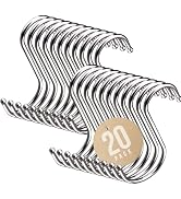 Performore Powerful 3" Metal S-Shaped Silver Hooks Hangers Heavy-Duty Stainless Steel Nickel Hang...