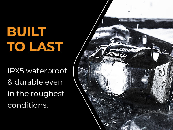 Built to last. IPX5 waterproof & durable even in the roughest conditions.