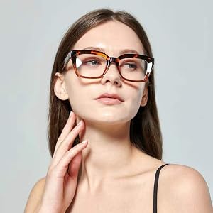 leopard thick square frame glasses