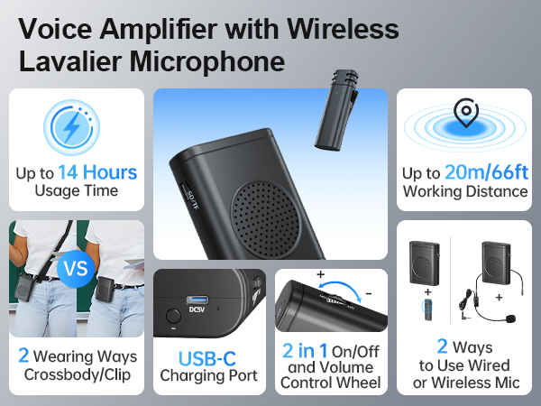 voice amplifier wireless microphone voice amplifier for teachers portable voice amplifier