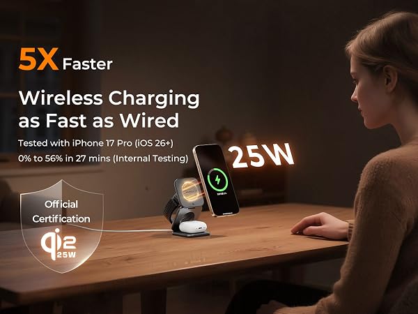 magnetic charger stand compatible with iphone 17 pro max charger for iphone 17 air charging station
