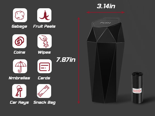 car trash can with lid