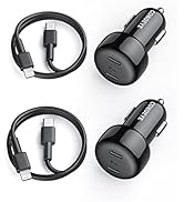for iPhone Fast Car Charger, COKOEYE PD 40W Dual Ports 2 Pack USB C Car Phone Charger Compatible ...