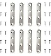 8 Pack 3 Inch Stainless Steel Straight Mending Plates - Heavy Duty Rust-Resistant Repair Brackets...
