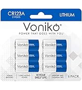 Voniko CR123A Lithium Batteries (6-Pack) – Photo Lithium Battery –3 Volt 123 Battery Lithium 10 Y...