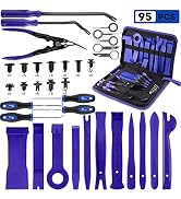 PTSTEL 95Pcs Trim Removal Tool Car Panel Door Audio Trim Removal Kit Multiple Auto Clip Pliers Fa...