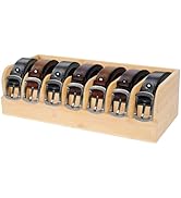 GTI Belt Organizer, 7 Compartments Belt Organizer for Closet and Drawer, Bamboo Display Case for ...