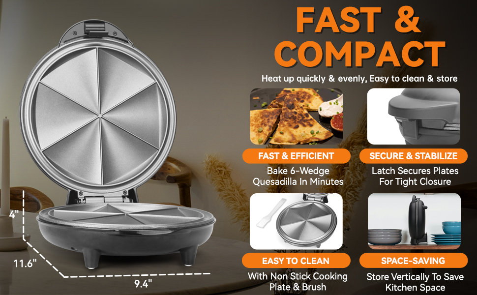 fast and compact heat up quickly and evenly space saving secure and stablize