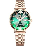 Avaner Women's Stainless Steel Watches: Ladies Analog Quartz Rhinestones Adjustable Rosegold Band...