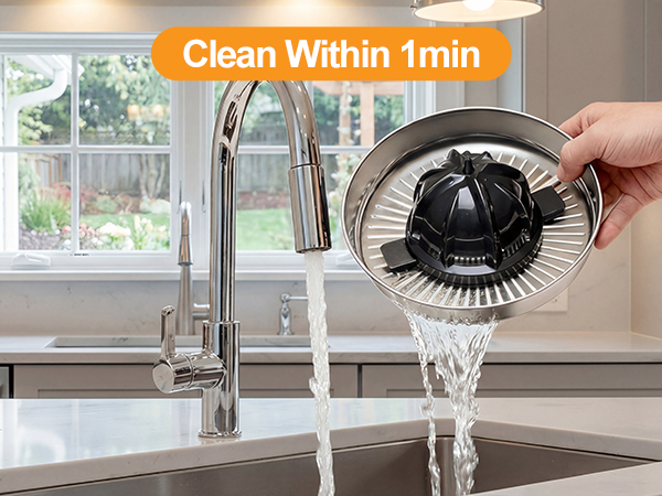 orange squeezer is easy to clean