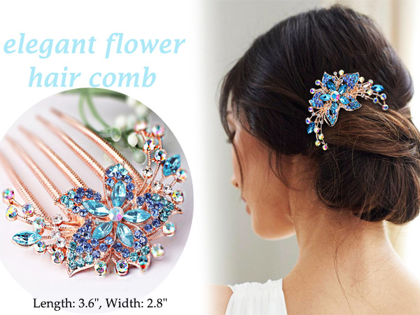 Flower rhinestone hair accessories